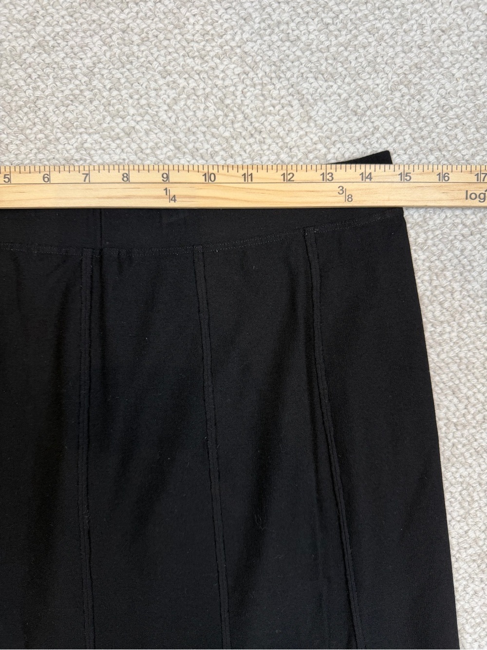 Eileen Fisher Black Washable Stretch Crepe Paneled Flute Midi Skirt Size S - Picture 4 of 7